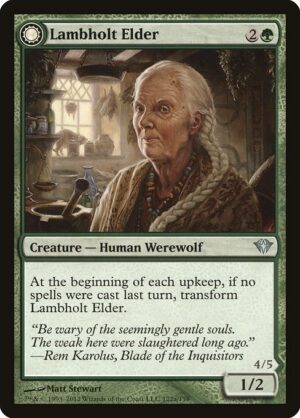 Lambholt Elder // Silverpelt Werewolf<br /><span class="collector-number">Collector No. 122</span>