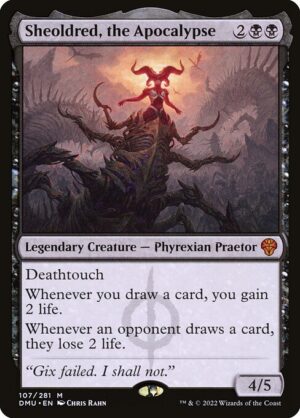 Sheoldred, the Apocalypse<br /><span class="collector-number">Collector No. 107</span>